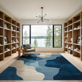 Blue and Teal Abstract Area Fluid Blue Teal Abstract Area Rug