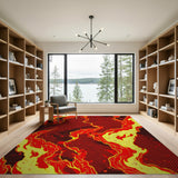 Blazing Flames Abstract Area Rug