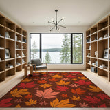 Autumn Maple Leaves Scatter Area Rug