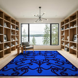 Ornate Blue Persian Motif Area Rug