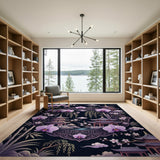 Purple Orchid Pagoda Garden Area Rug