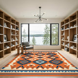 Bold Orange Bold Orange Southwestern Geometric Area Rug