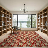 Red Bow Geometric Pattern Area Rug