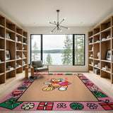 Whimsical Cat Unicycle Christmas Area Rug