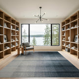 Modern Grey Ombre Gradient Stripe Rug