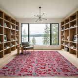 Pink Whimsical Pink Abstract Swirl Area Rug
