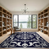 Navy Medallion Blue and Teal Navy Blue Persian Medallion Area Rug