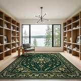 Green Floral Emerald Green Persian Floral Area Rug