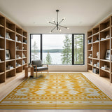 Yellow Geometric Southwestern Kilim Rug