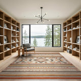 Rust Orange Southwestern Geometric Kilim Rug