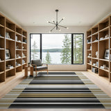 Modern Geometric Striped Neutral Rug