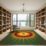 Vibrant Sunburst Geometric Area Rug