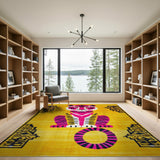 Vibrant Pink Tiger Heritage Tribal Rug