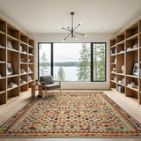 Terracotta Geometric Diamond Area Rug