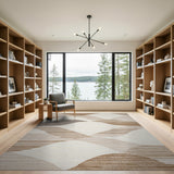 Abstract Area Abstract Wave Beige Area Rug