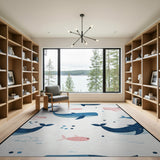 Whimsical Whale Fish Kids Area Rug