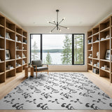 Abstract Black White Dancing Figures Area Rug