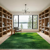 Green Lush Green Grass Shag Area Rug