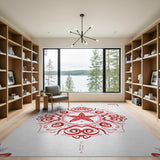Red Star Mandala Persian Area Rug