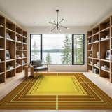 Gold Framed Geometric Modern Area Rug