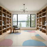Pastel Overlapping Circles Multi-Color Area Rug