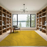 Yellow Topographic Contour Area Rug
