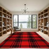 Geometric Modern Red Bold Red Black Plaid Area Rug