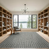 Geometric Diamond Black White Area Rug