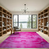 Vibrant Pink Abstract Distressed Area Rug
