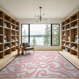 Abstract Area Swirling Pink Abstract Area Rug