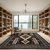 Multi-color and Patterns Southwestern Geometric Diamond Area Rug