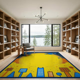 Retro Pixel Cosmic City Area Rug