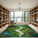 Dinosaur Forest Adventure Area Rug