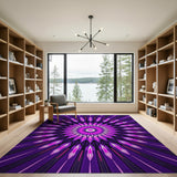 Radiant Purple Starburst Geometric Area Rug