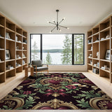 Opulent Baroque Hearts Floral Area Rug