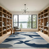 Whimsical Navy Whale Area Rug