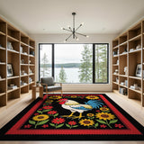 Rustic Rooster Sunflower Area Rug