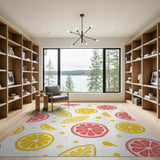Vibrant Lemon Grapefruit Slice Area Rug