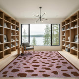 Blush Pink Leopard Print Shag Rug