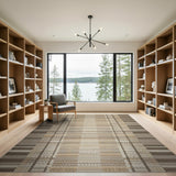 Brown Tan Heritage Tribal Woven Area Rug