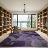 Geometric Modern Purple Purple Grey Abstract Geometric Area Rug
