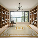Radiant Gold Sunburst Medallion Rug