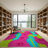 Vibrant Pink Gerbera Daisy Multi-Color Area Rug