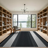 Black and White Black White Halftone Stripe Area Rug