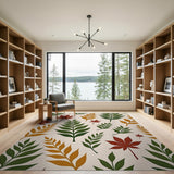 Fall Foliage Leaf Pattern Area Rug