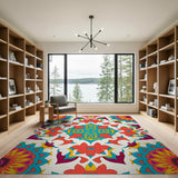 Traditional Persian Multi-color and Patterns Vibrant Multi-Color Persian Floral Area Rug