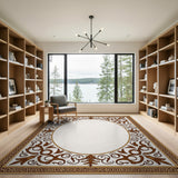Ornate Gold Border Area Rug