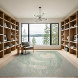 Sage Green Abstract Textured Area Rug