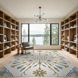 Gold Lotus Mandala Area Rug