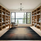 Modern Halftone Geometric Area Rug in Black Beige
